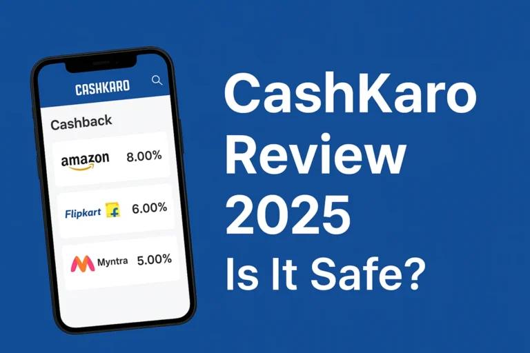 Cashkaro dashboard showing title of blog
